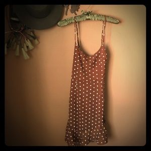 Brown & white open back dress. Small. NWOT